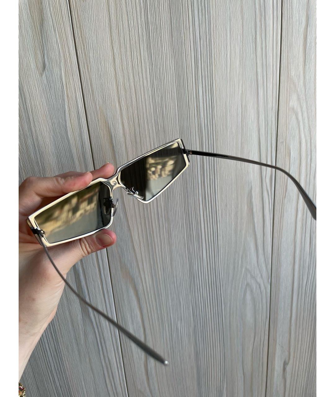 BALENCIAGA Серебряные металлические солнцезащитные очки, фото 7