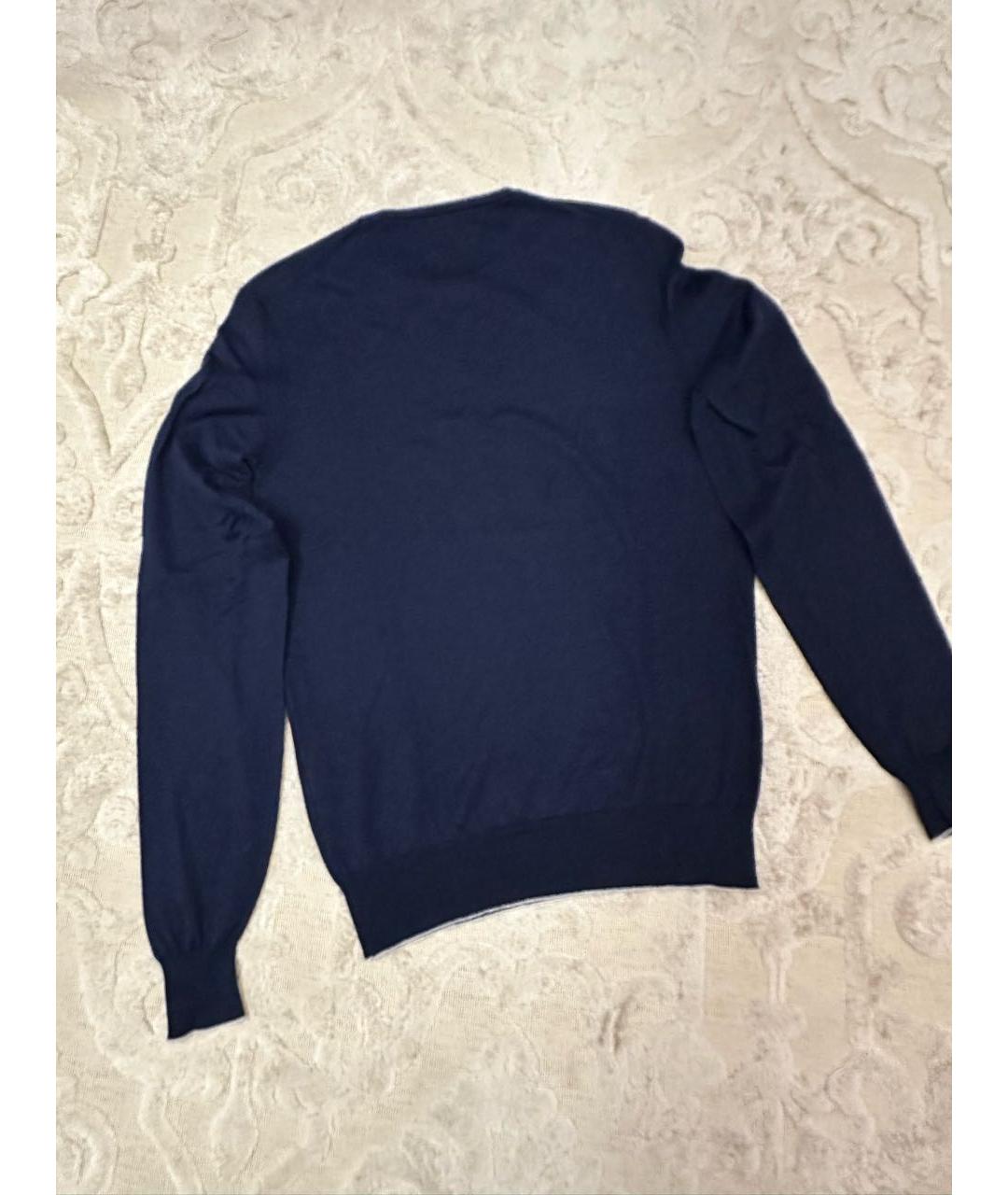 LUIGI BORRELLI Синий хлопковый джемпер / свитер, фото 2