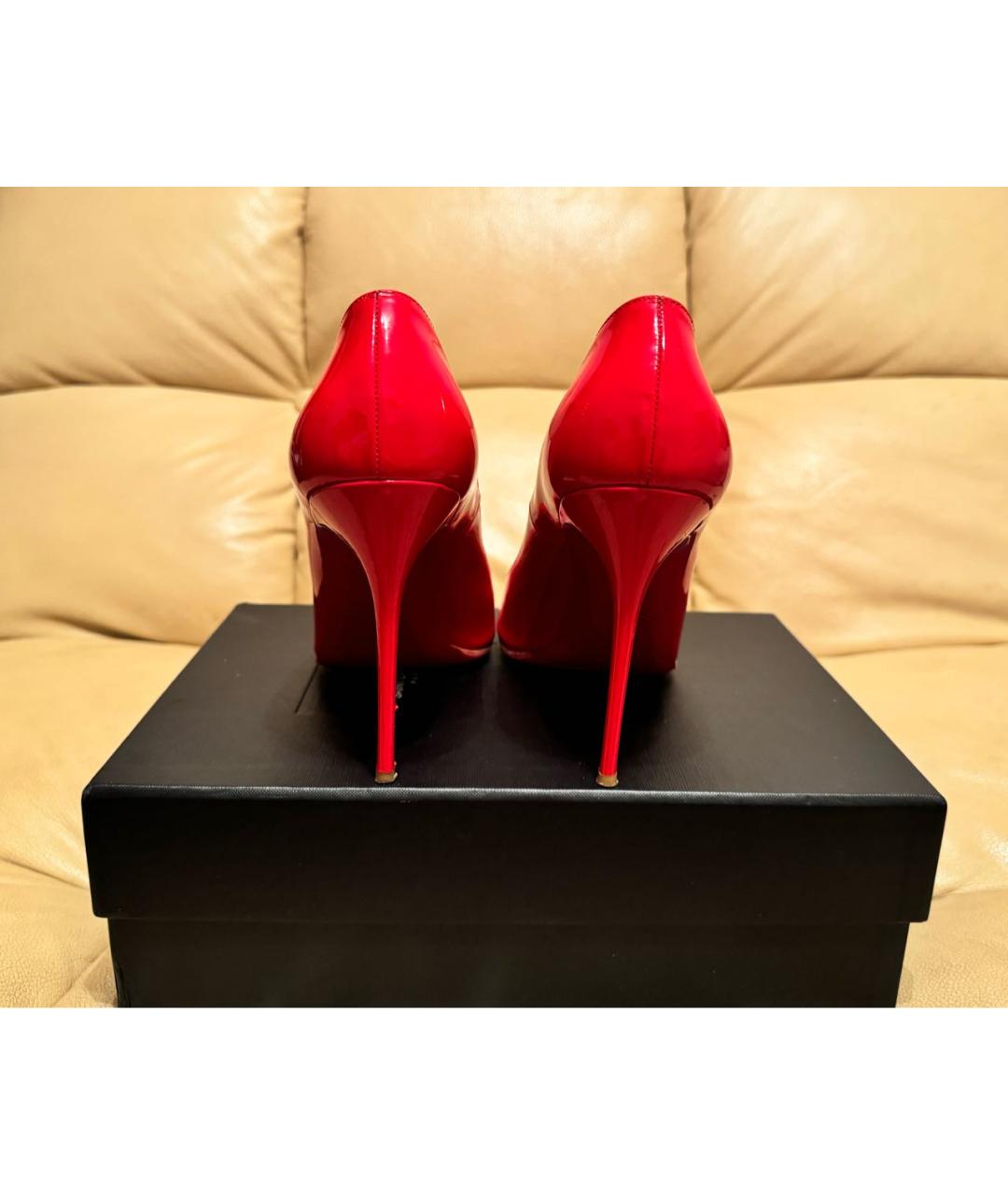 CHRISTIAN LOUBOUTIN Красные кожаные туфли, фото 3