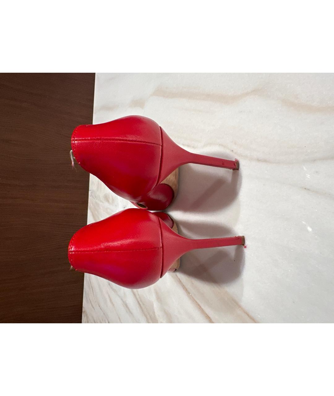 MANOLO BLAHNIK Красные кожаные туфли, фото 4