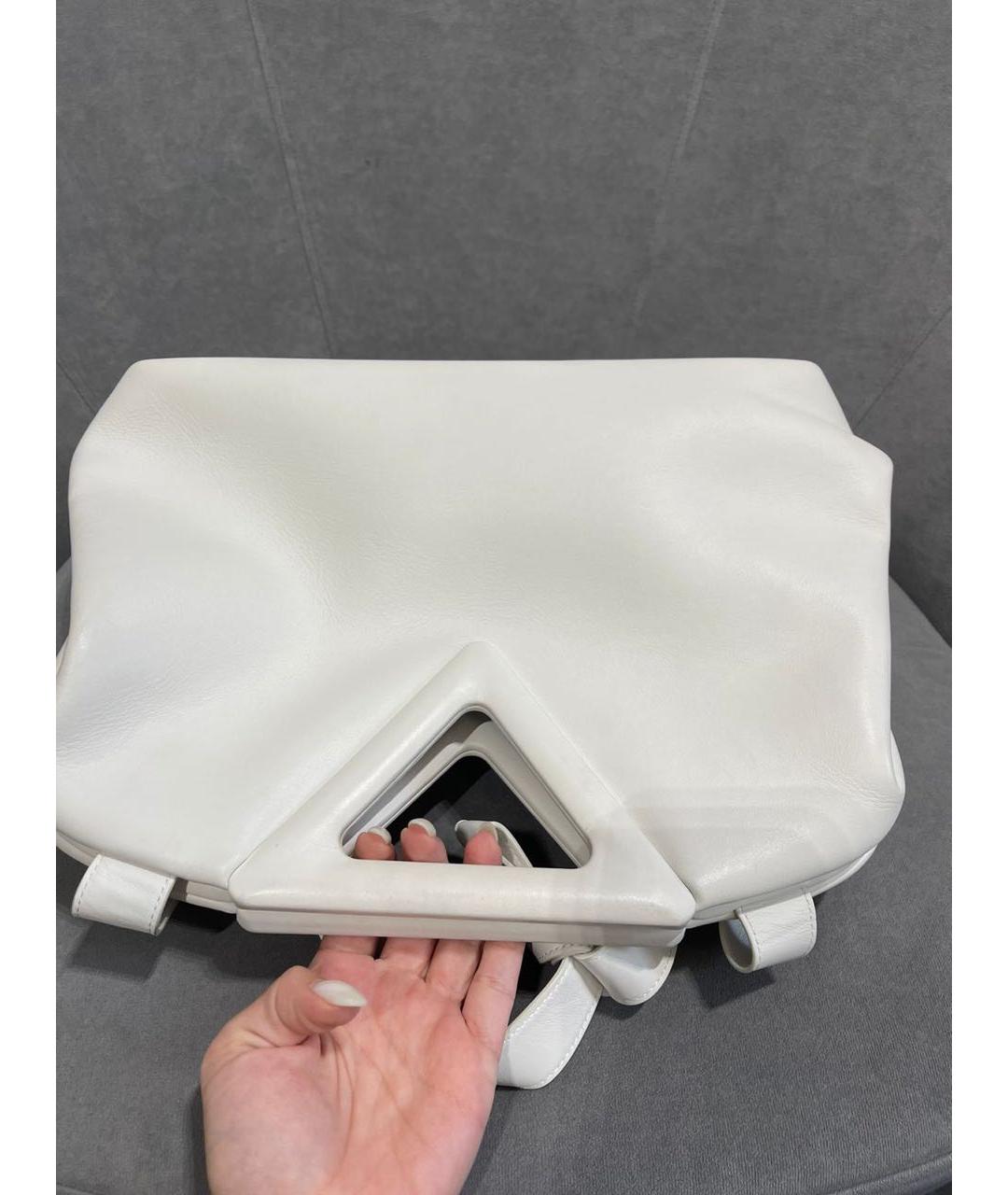 BOTTEGA VENETA Белая кожаная сумка через плечо, фото 3