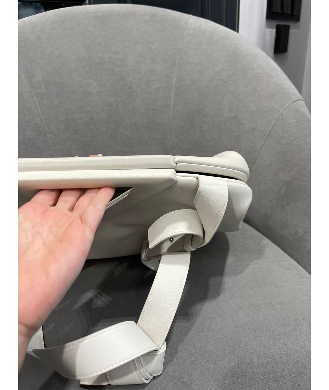 BOTTEGA VENETA Белая кожаная сумка через плечо, фото 2