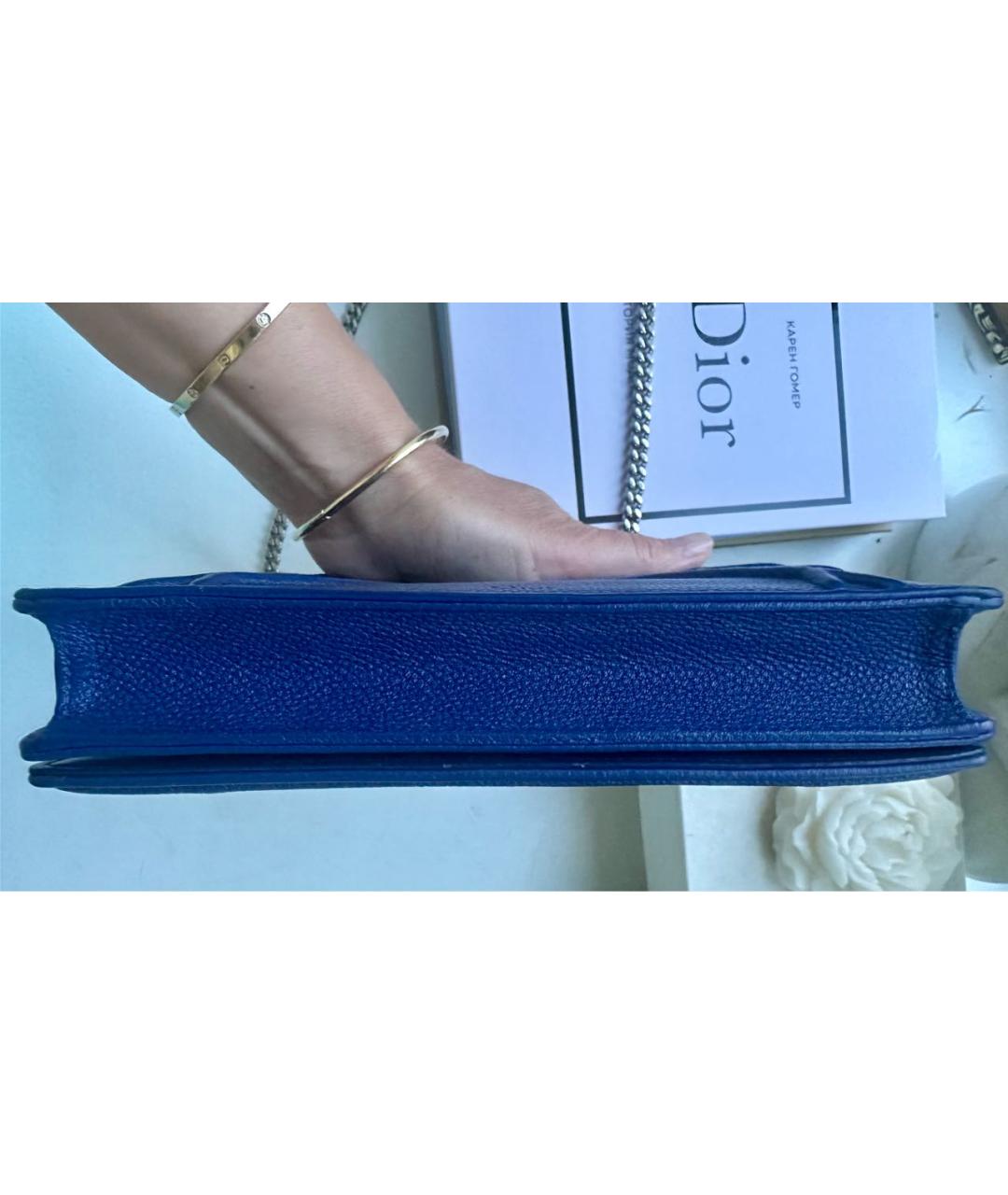CHRISTIAN DIOR PRE-OWNED Синяя кожаная сумка через плечо, фото 6