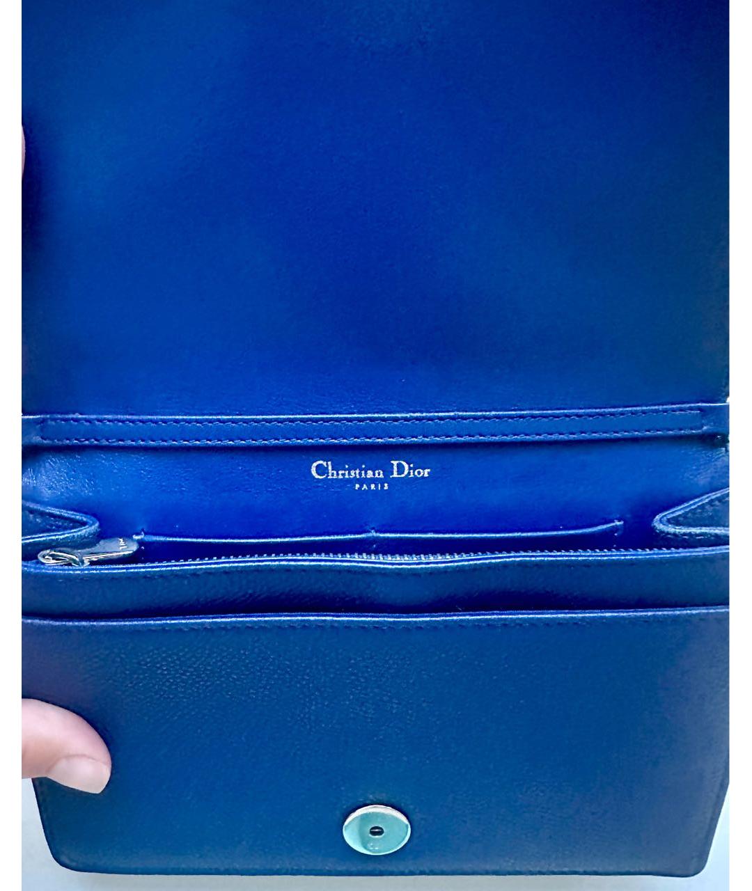 CHRISTIAN DIOR PRE-OWNED Синяя кожаная сумка через плечо, фото 8
