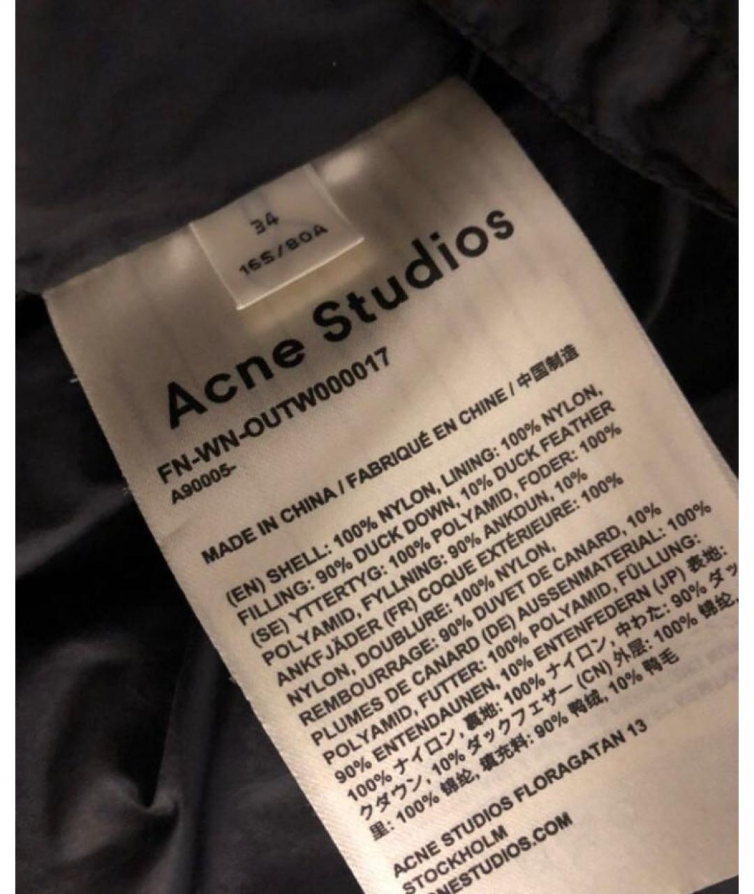 ACNE STUDIOS Черный полиамидовый пуховик, фото 3