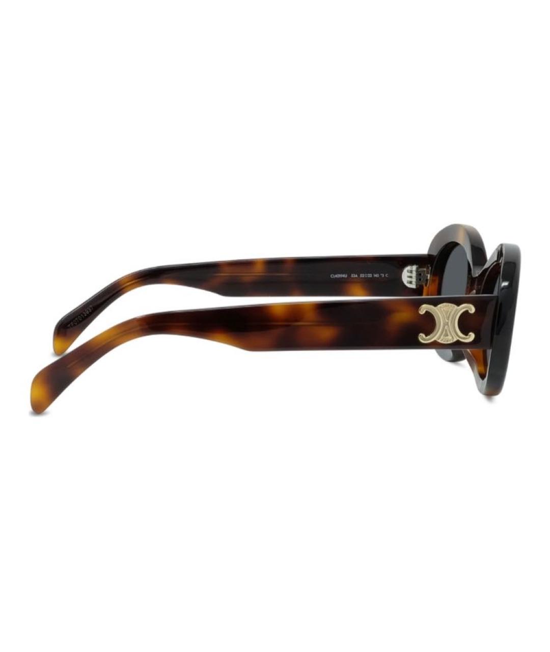 CELINE PRE-OWNED Коричневые пластиковые солнцезащитные очки, фото 4