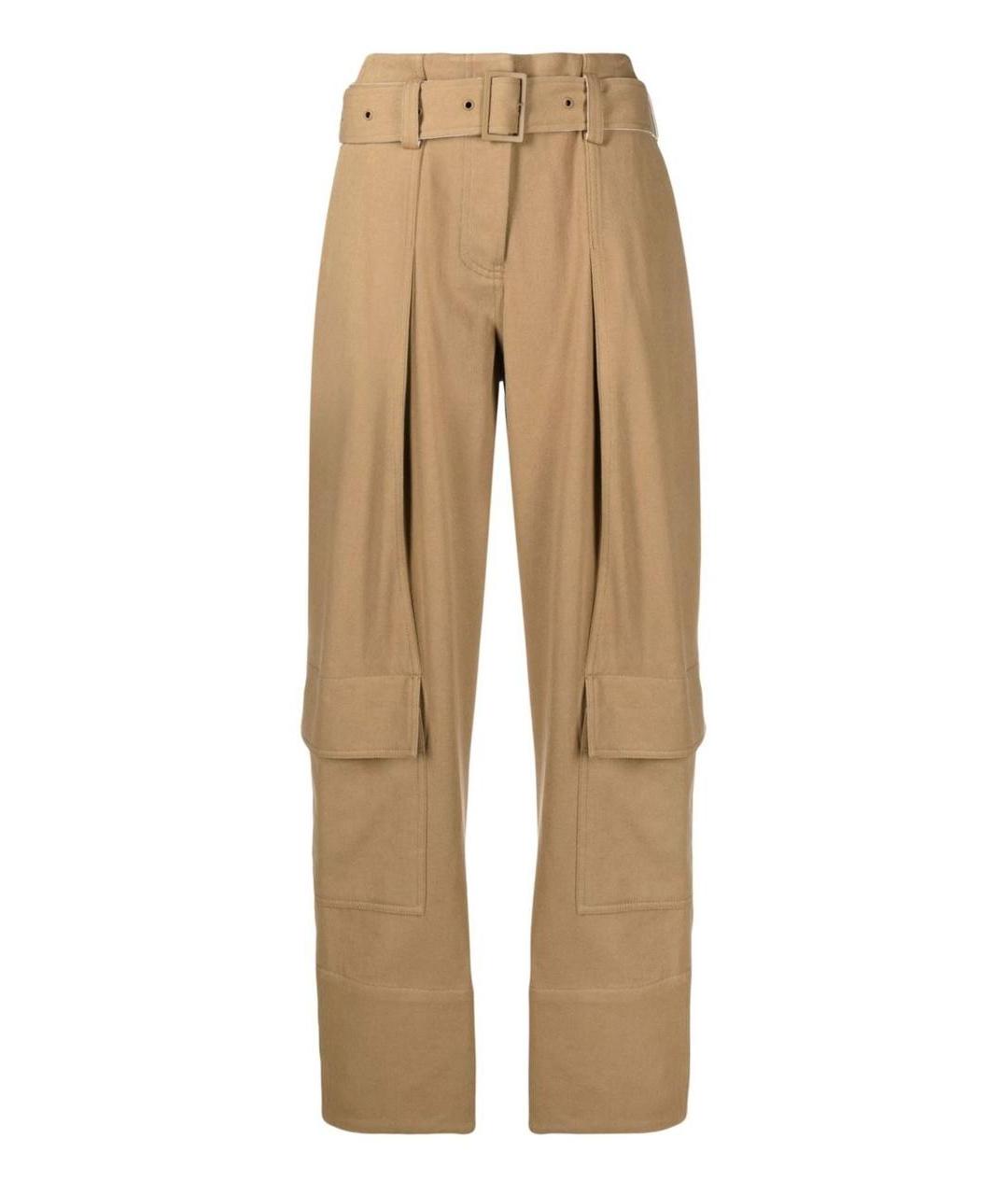 LOW CLASSIC Бежевые хлопковые брюки широкие, фото 1