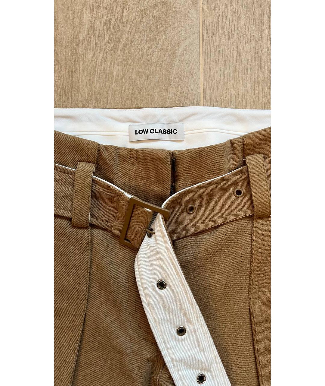 LOW CLASSIC Бежевые хлопковые брюки широкие, фото 3