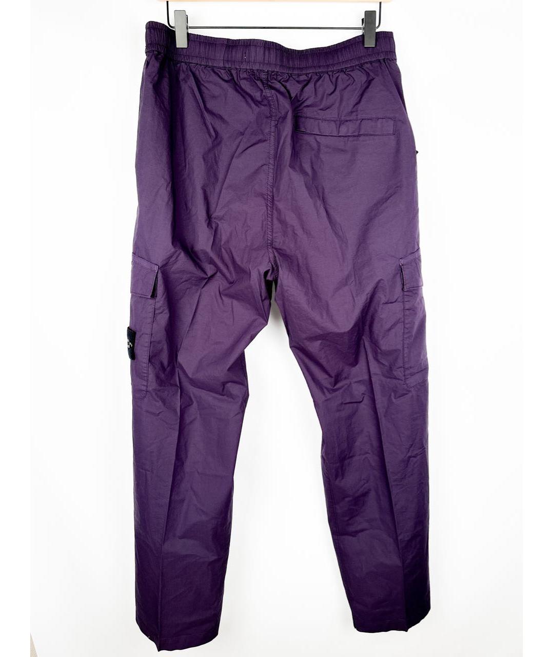 STONE ISLAND Фиолетовые хлопковые брюки чинос, фото 2