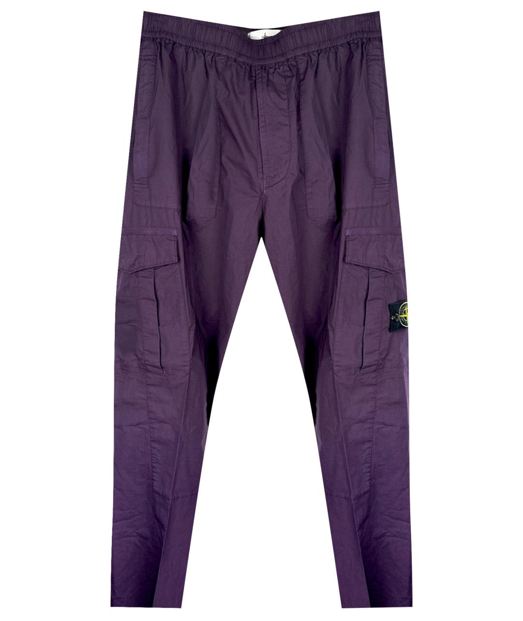 STONE ISLAND Фиолетовые хлопковые брюки чинос, фото 1