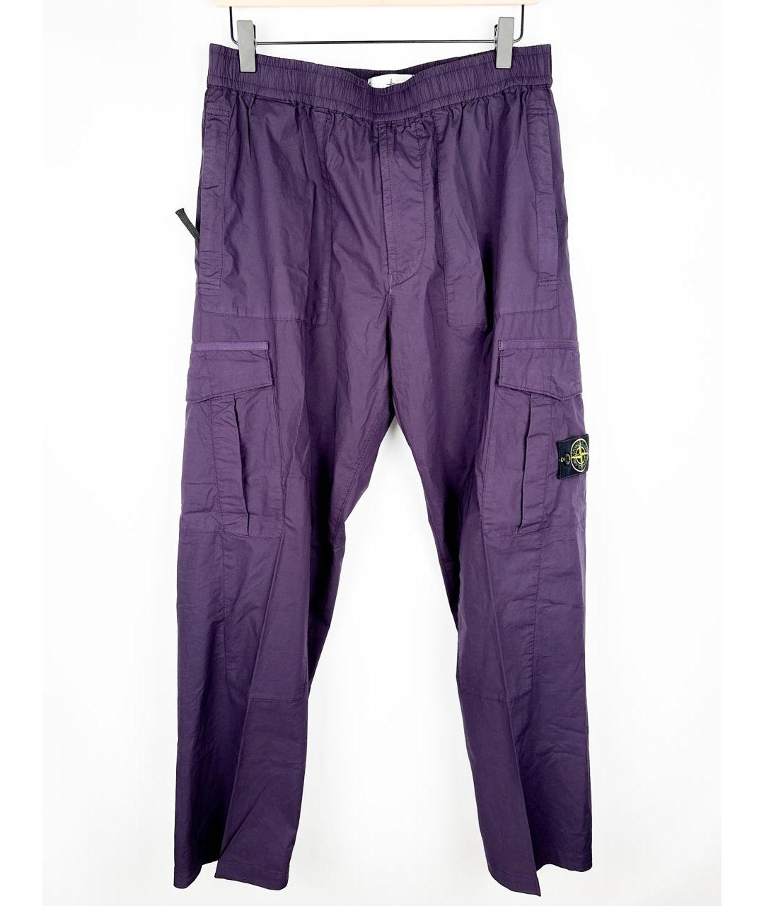 STONE ISLAND Фиолетовые хлопковые брюки чинос, фото 7