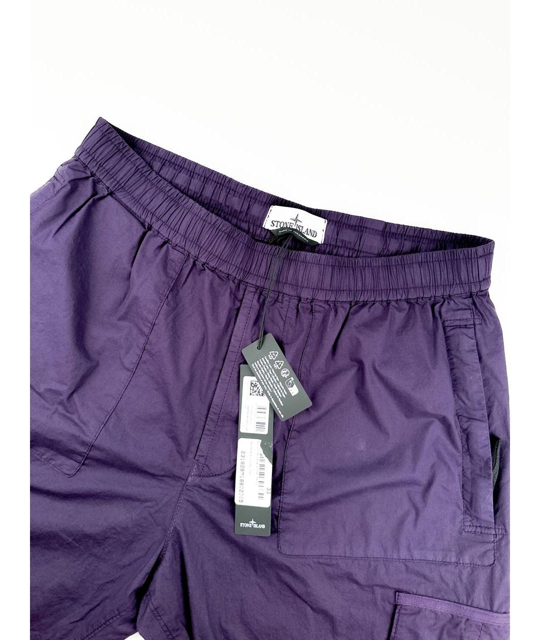 STONE ISLAND Фиолетовые хлопковые брюки чинос, фото 3