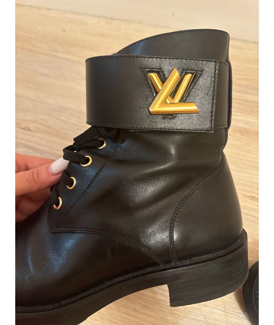 LOUIS VUITTON Черные кожаные ботинки, фото 7
