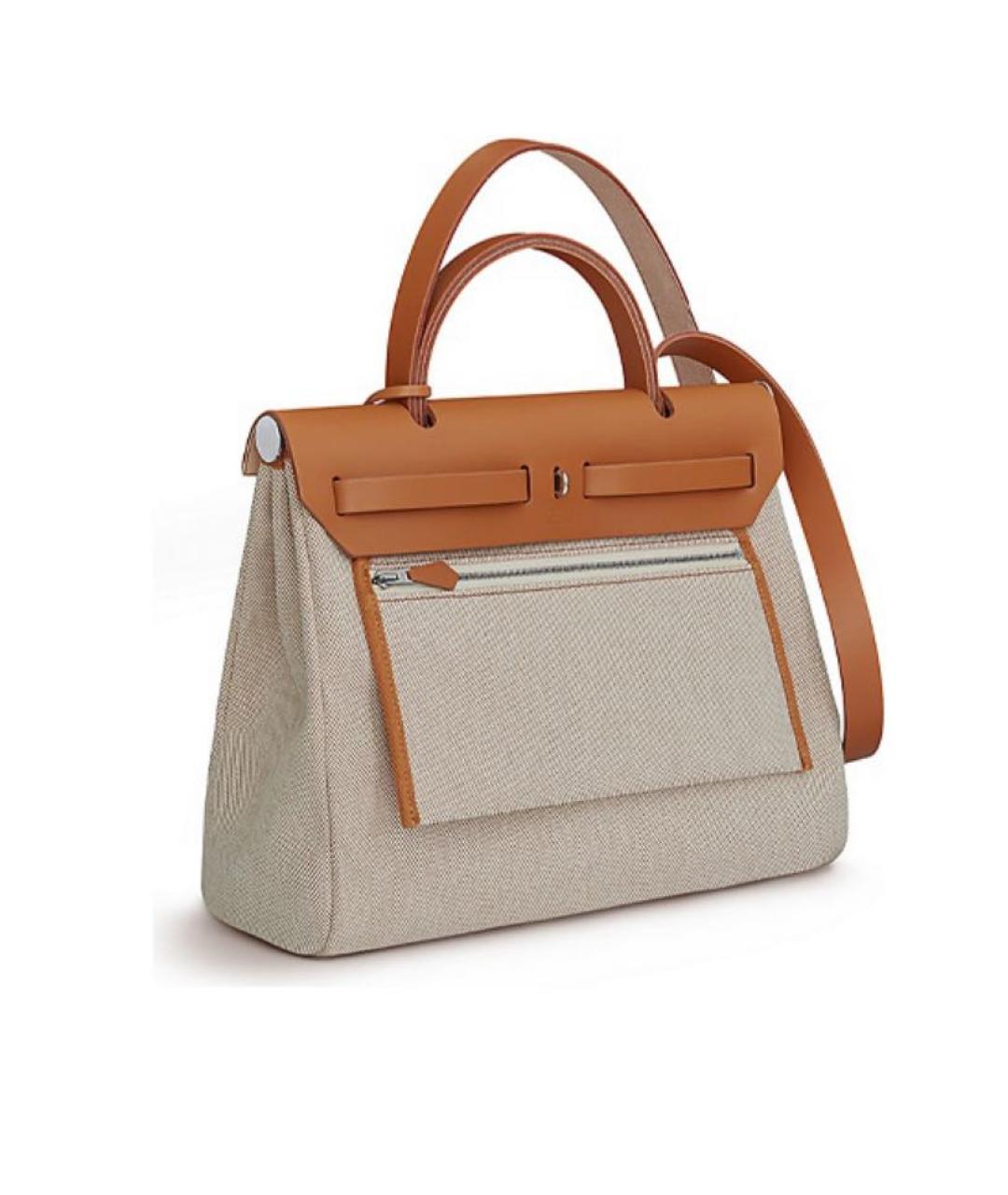 HERMES Бежевая сумка с короткими ручками, фото 2