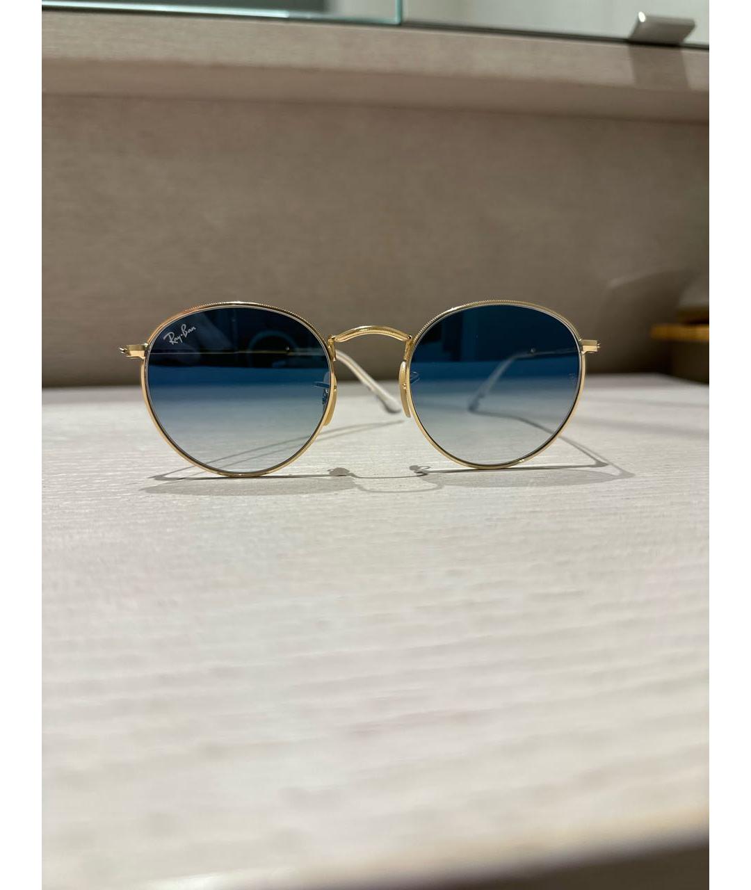 RAY BAN Синие металлические солнцезащитные очки, фото 5