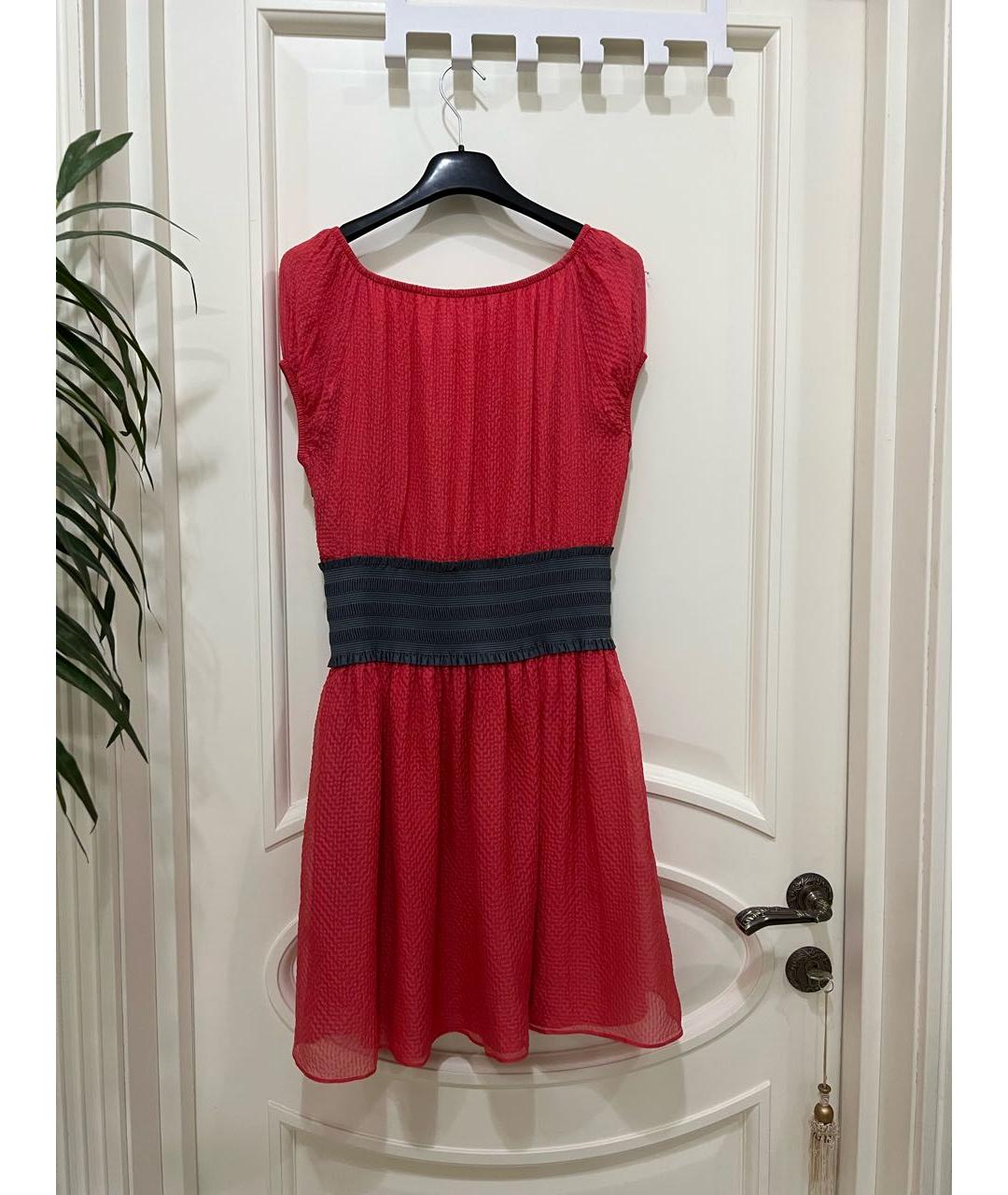 JOHN GALLIANO Красное шелковое повседневное платье, фото 4