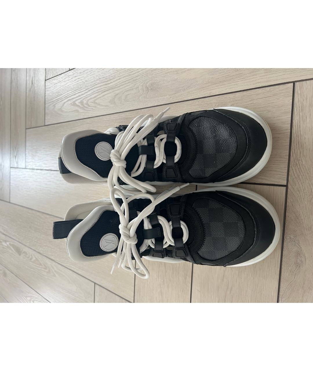 LOUIS VUITTON Черные кожаные кроссовки, фото 2