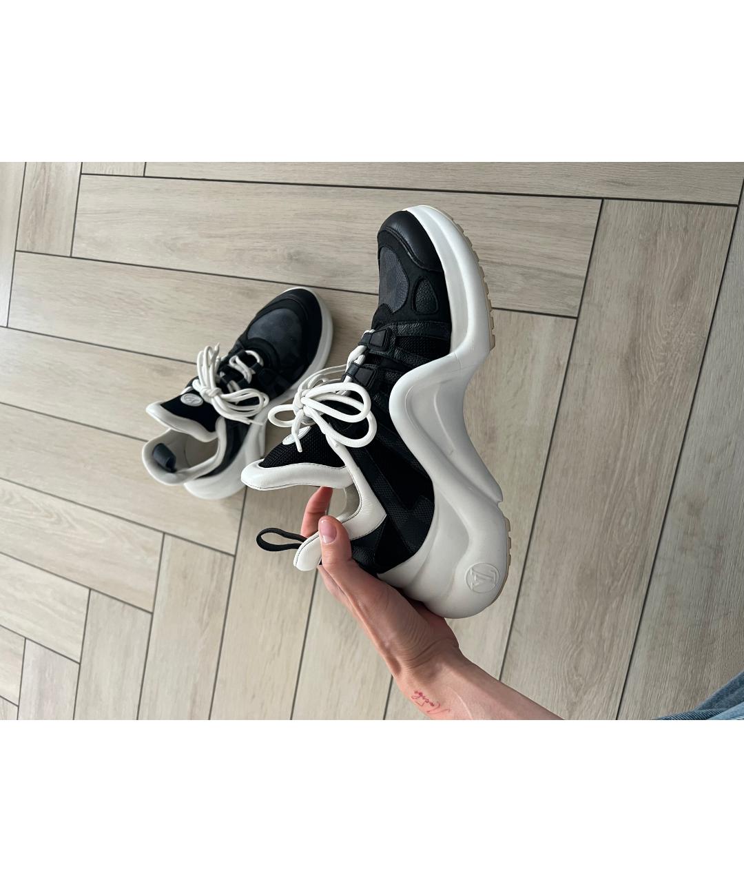 LOUIS VUITTON Черные кожаные кроссовки, фото 6