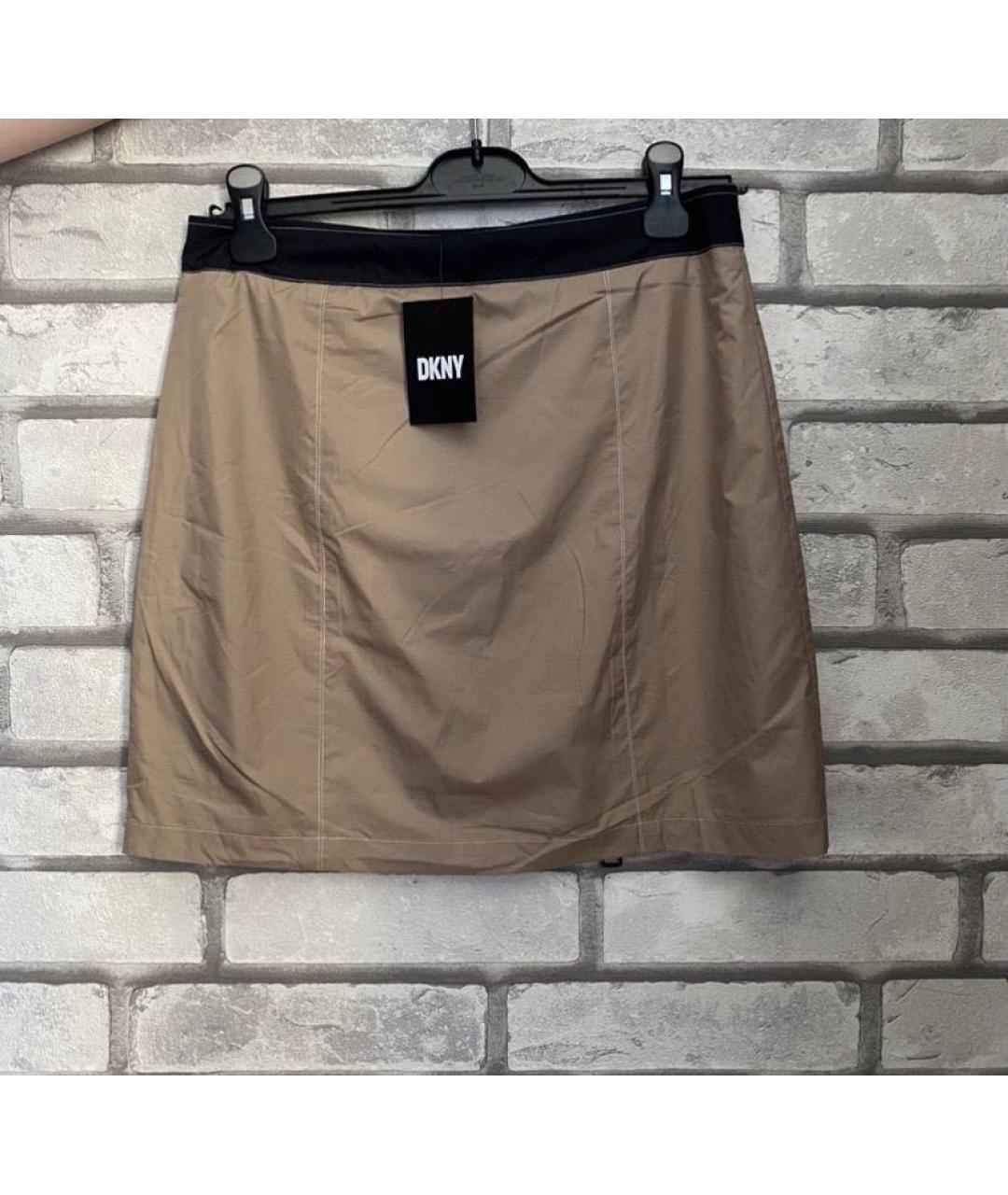 DKNY Бежевая хлопковая юбка мини, фото 2