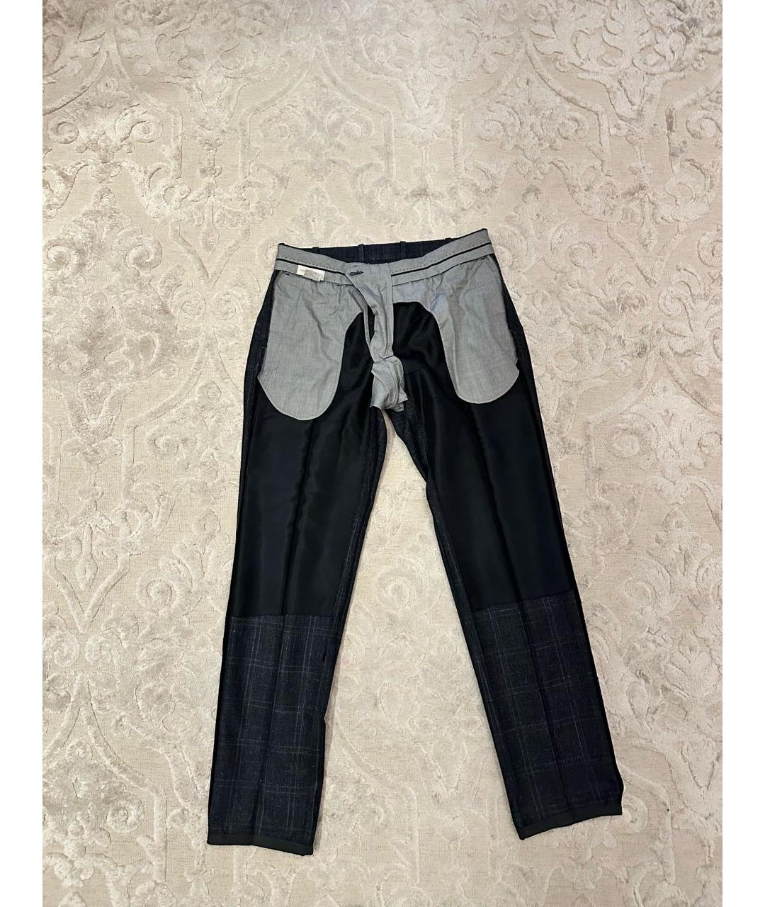 BILANCIONI Антрацитовые шерстяные повседневные брюки, фото 5