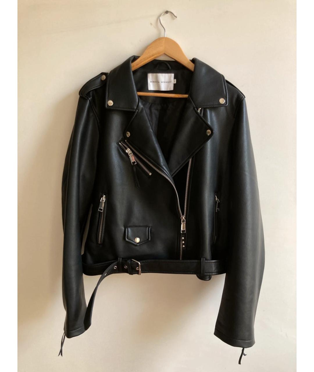 REBECCA MINKOFF Черная полиуретановая куртка, фото 10