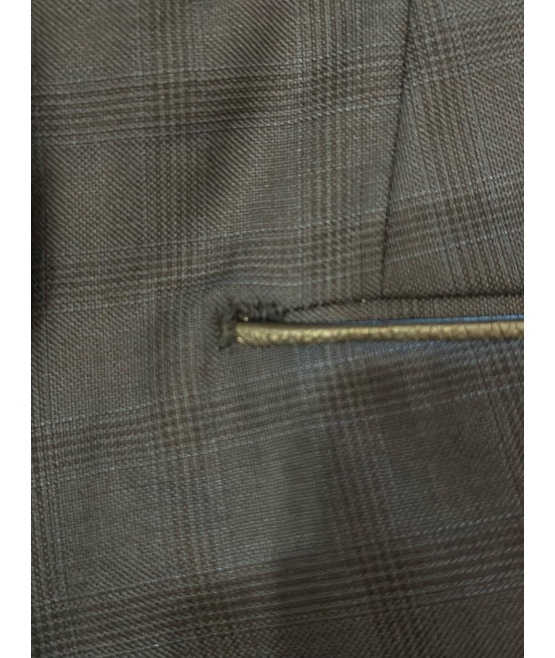 BRIONI Темно-синие шерстяные повседневные брюки, фото 8