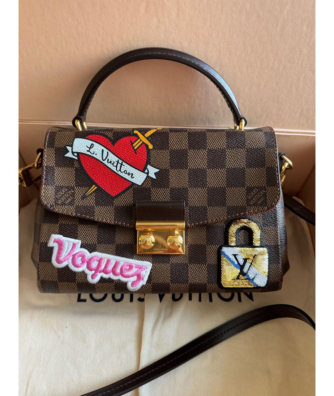 LOUIS VUITTON Коричневая сумка с короткими ручками, фото 2