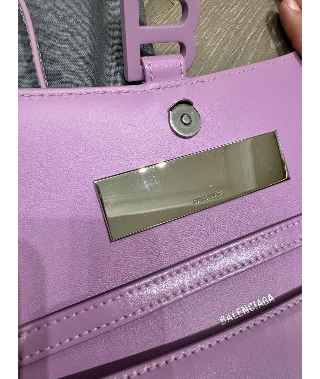 BALENCIAGA Фиолетовая кожаная сумка с короткими ручками, фото 8