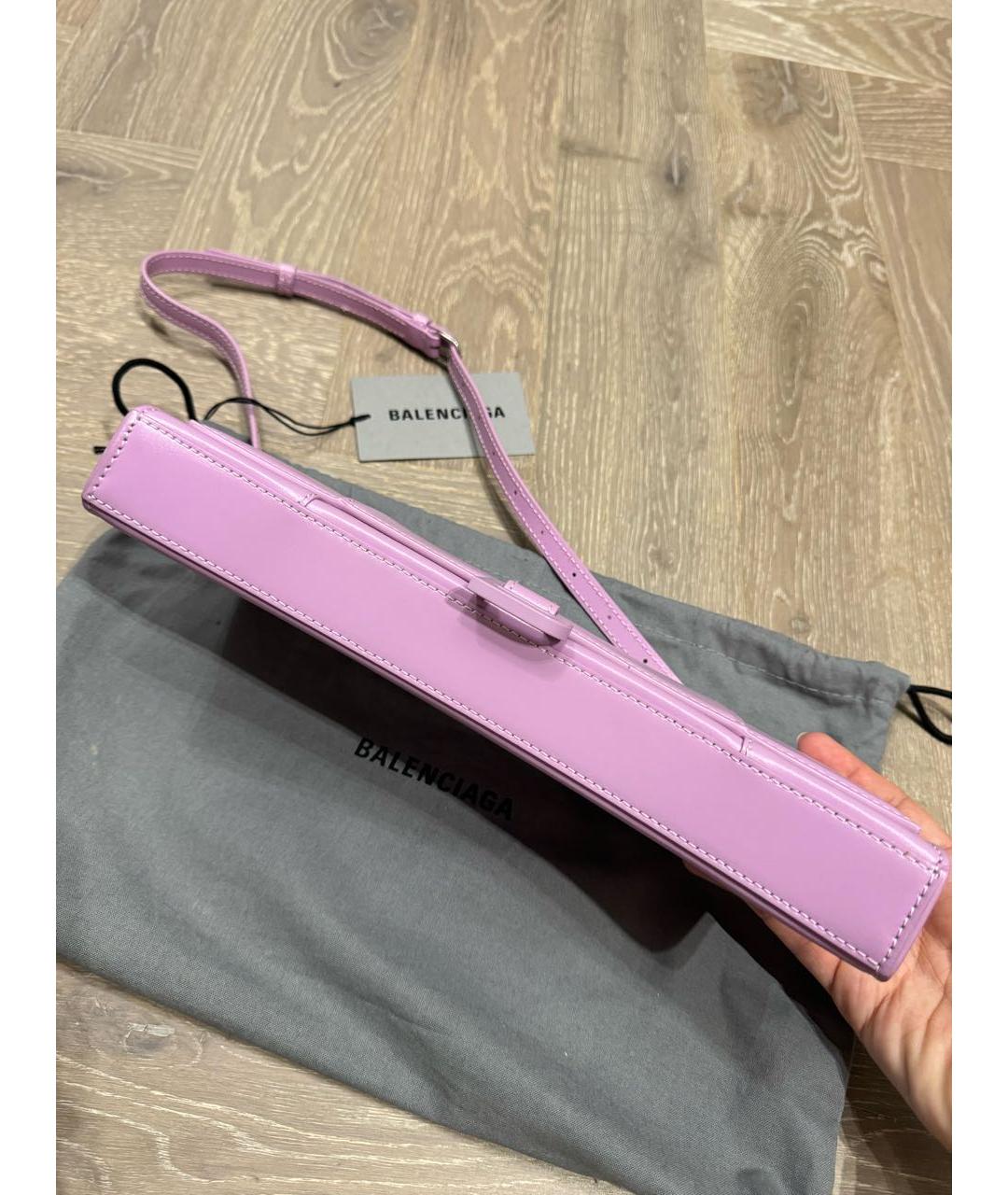 BALENCIAGA Фиолетовая кожаная сумка с короткими ручками, фото 4