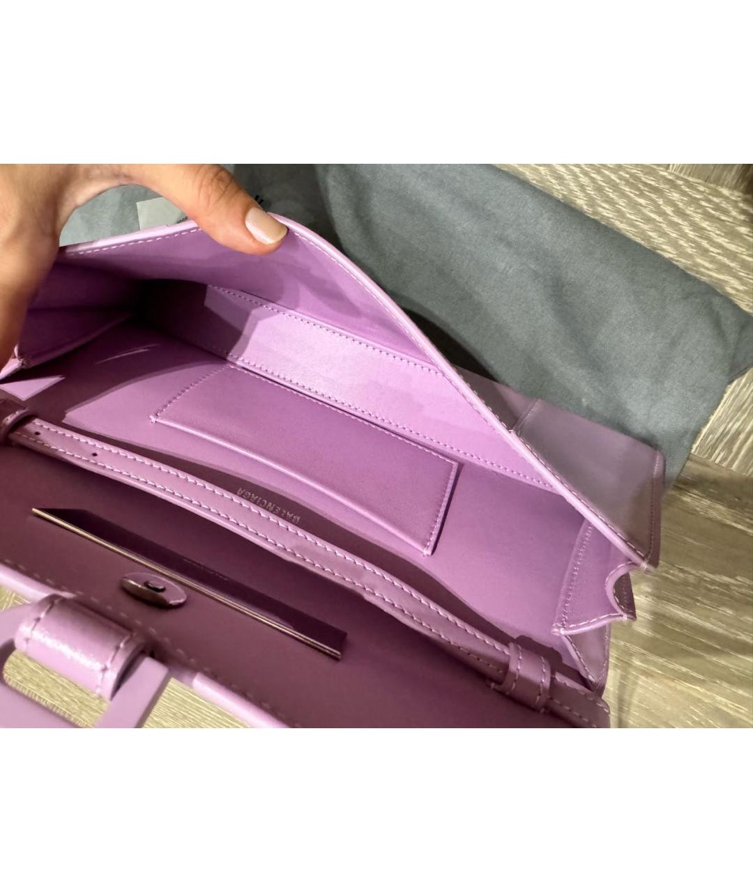 BALENCIAGA Фиолетовая кожаная сумка с короткими ручками, фото 7
