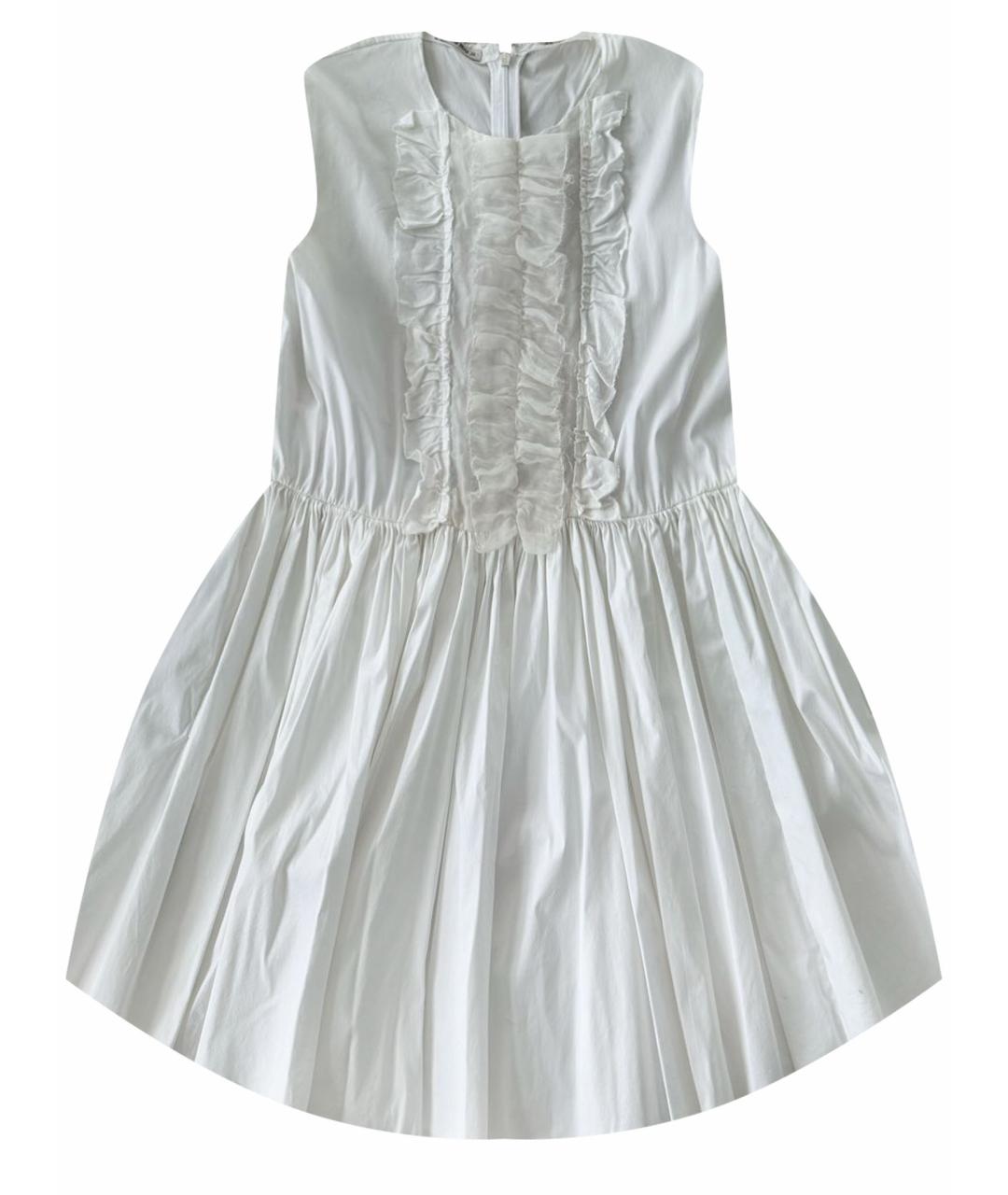 MIU MIU Белое хлопковое коктейльное платье, фото 1