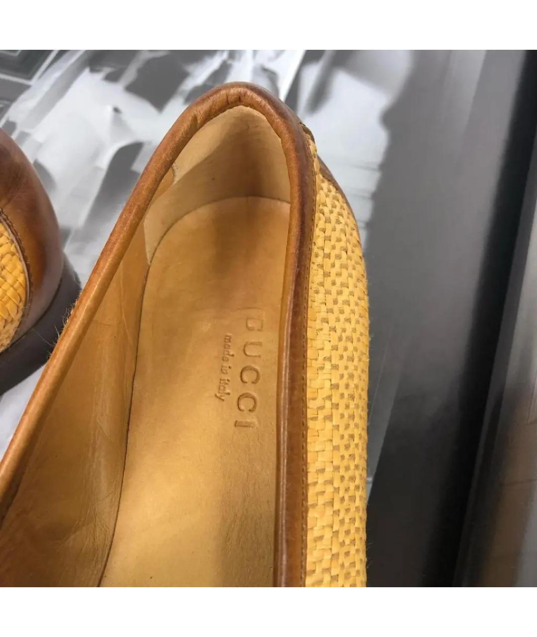 GUCCI Желтые кожаные мокасины, фото 8