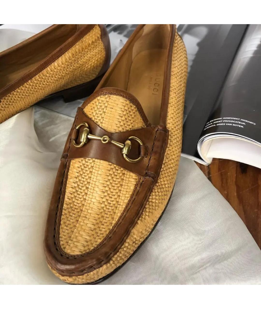 GUCCI Желтые кожаные мокасины, фото 7