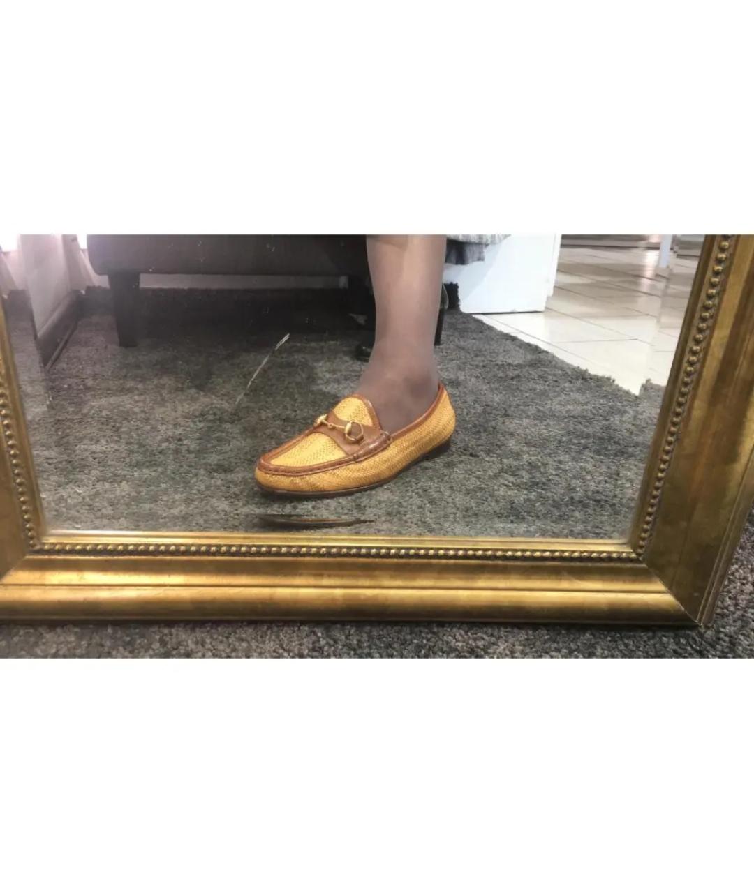 GUCCI Желтые кожаные мокасины, фото 9