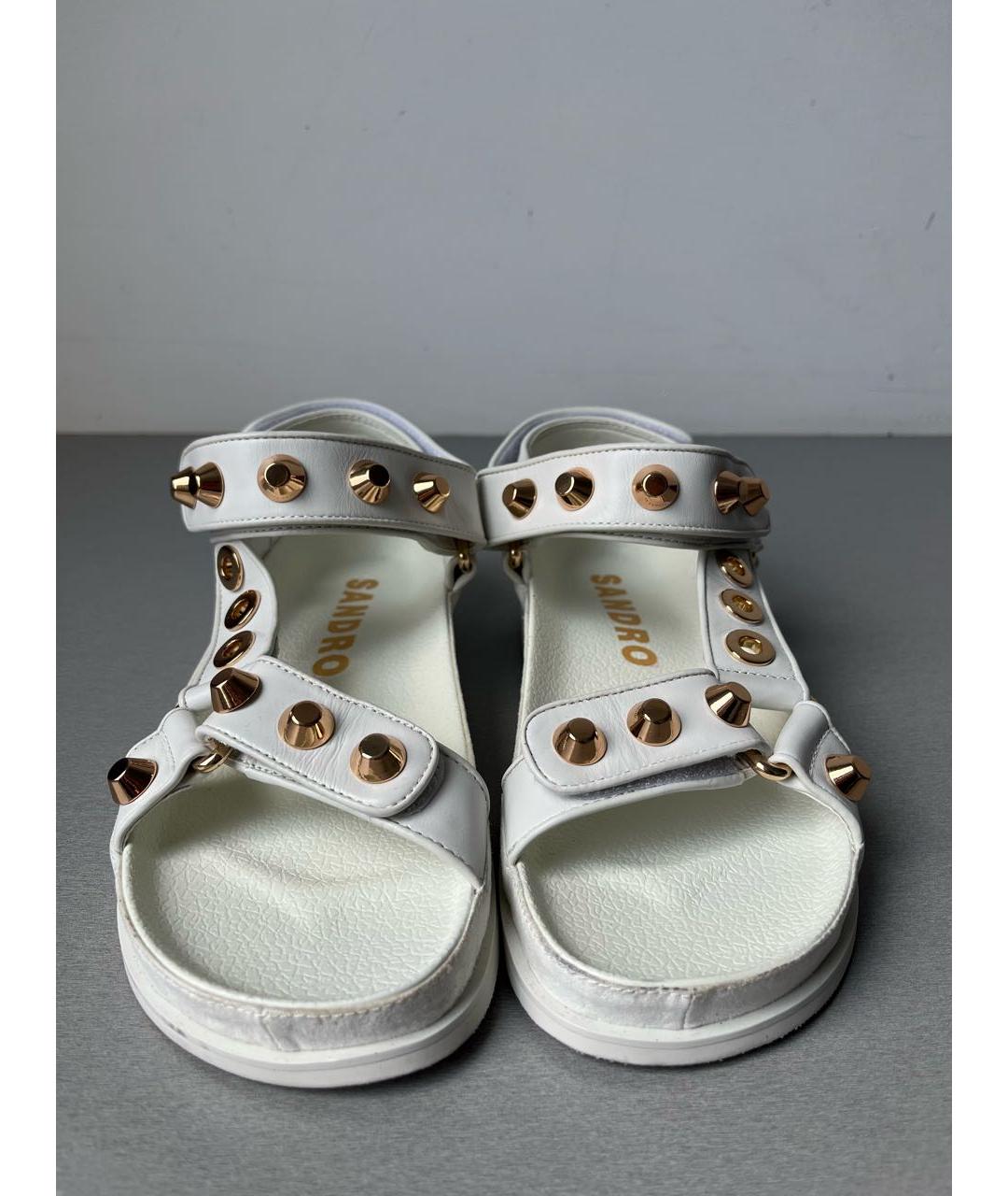 SANDRO Белые замшевые сандалии, фото 2