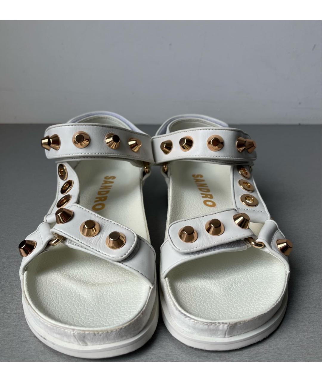 SANDRO Белые замшевые сандалии, фото 3