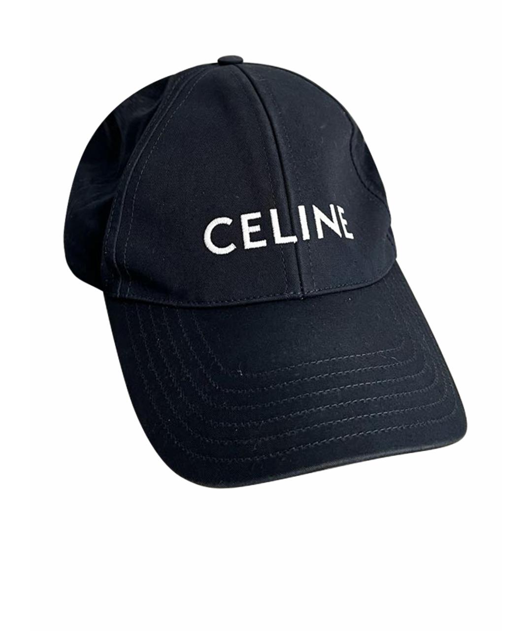 CELINE PRE-OWNED Темно-синяя хлопковая кепка, фото 1