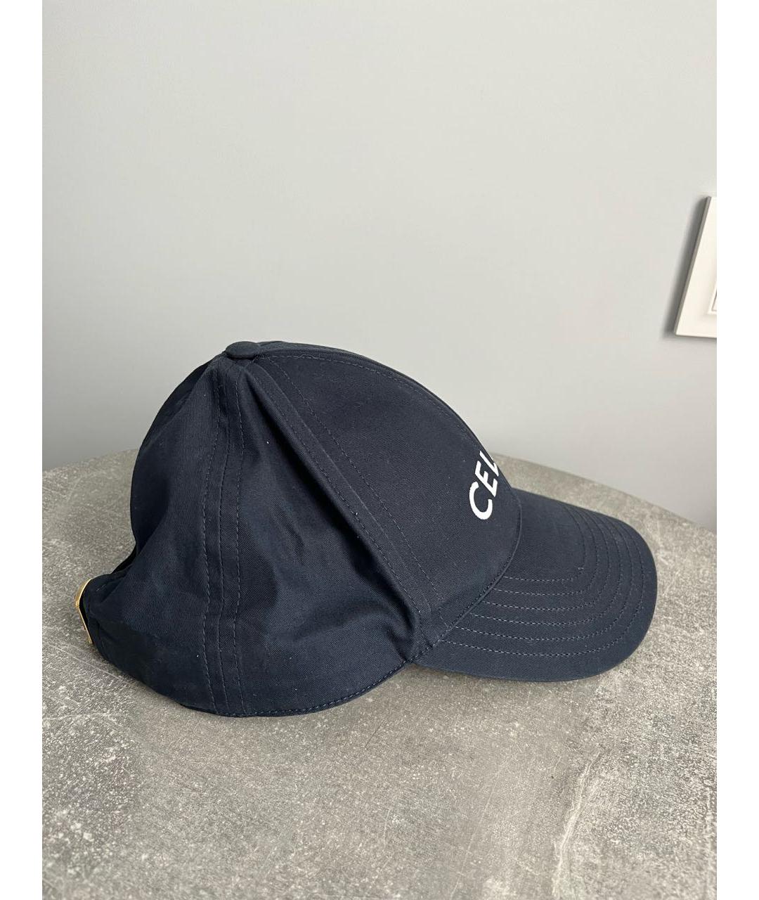 CELINE PRE-OWNED Темно-синяя хлопковая кепка, фото 2