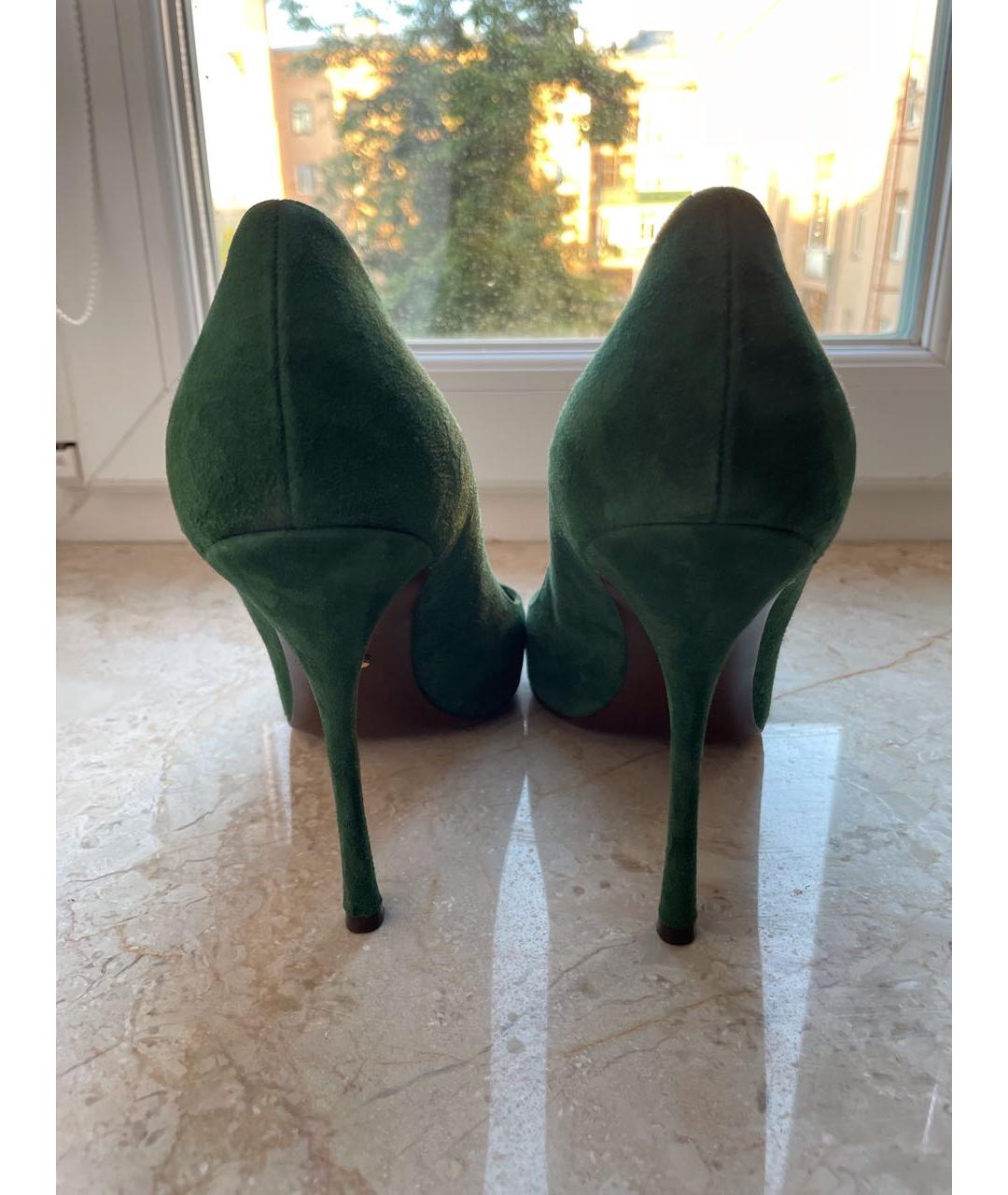 SERGIO ROSSI Зеленые замшевые туфли, фото 4