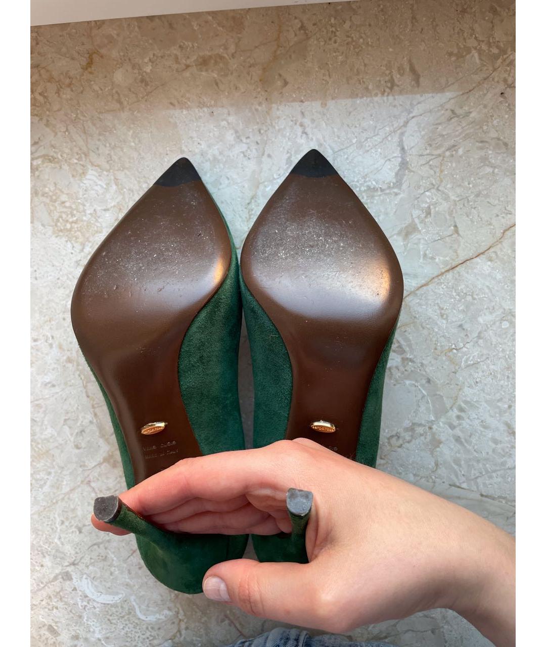SERGIO ROSSI Зеленые замшевые туфли, фото 5