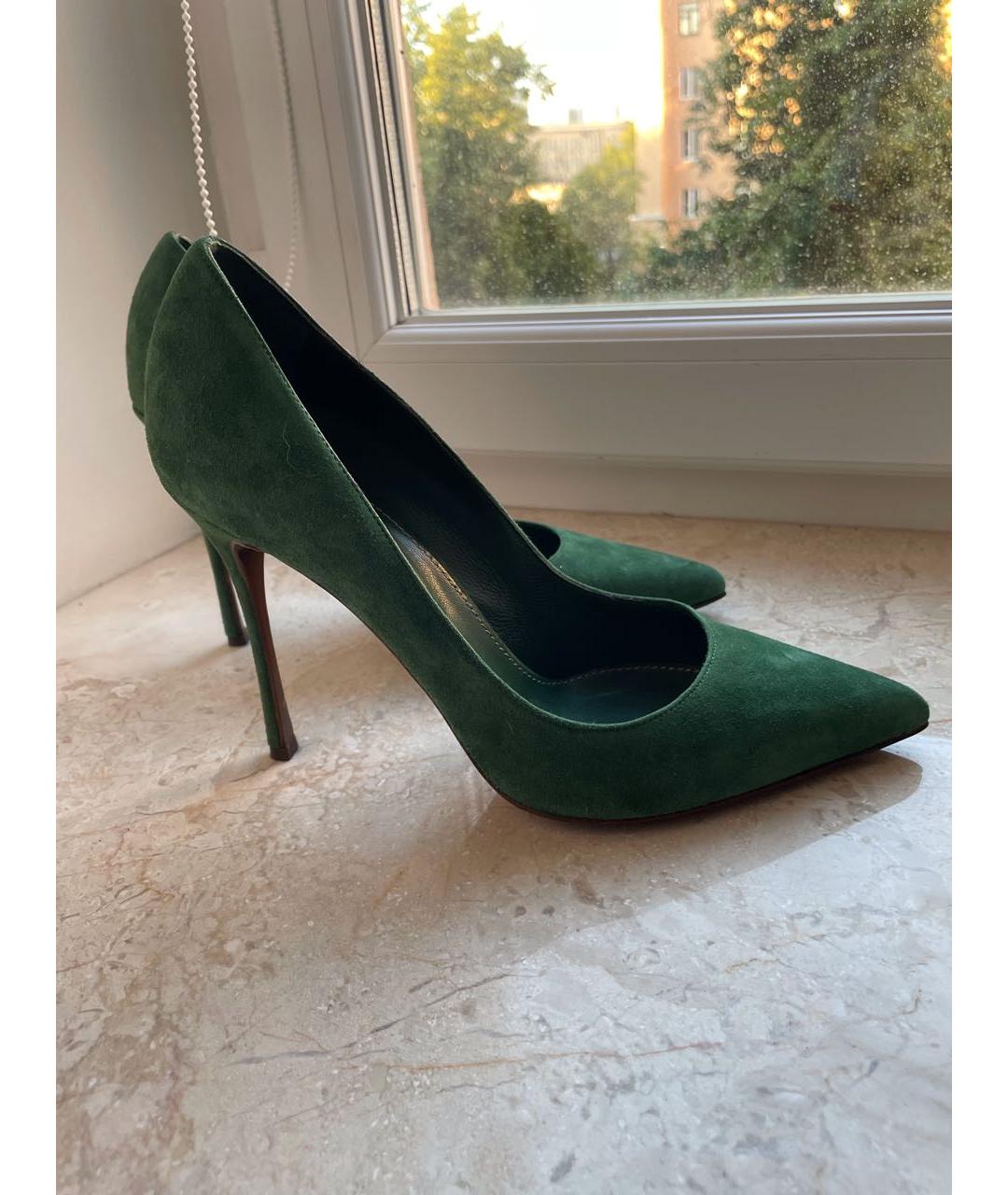 SERGIO ROSSI Зеленые замшевые туфли, фото 9