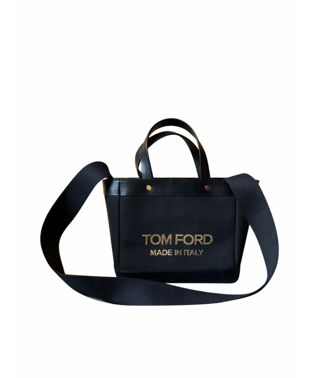 TOM FORD Черная хлопковая сумка с короткими ручками, фото 1