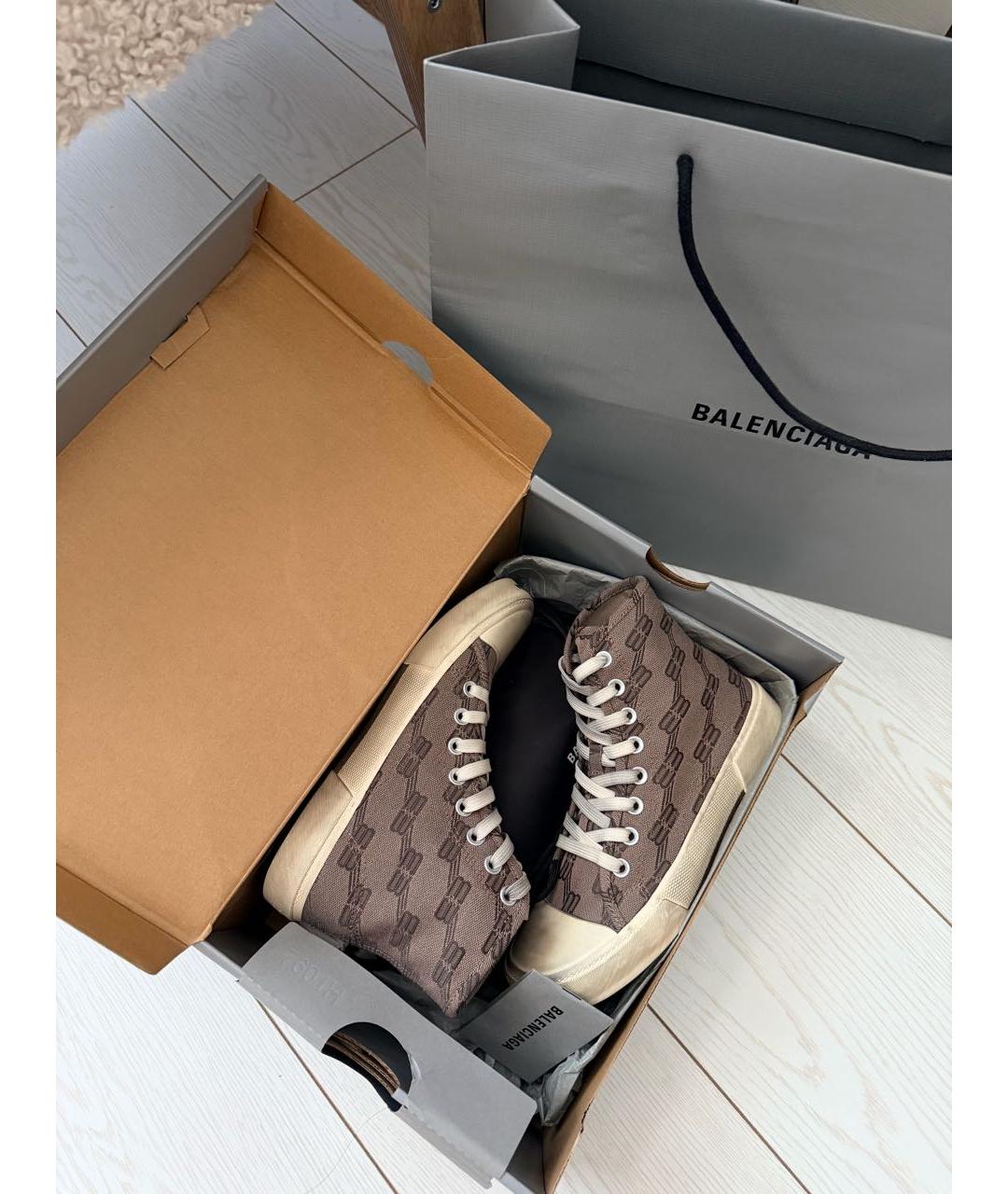 BALENCIAGA Коричневые кожаные кеды, фото 2