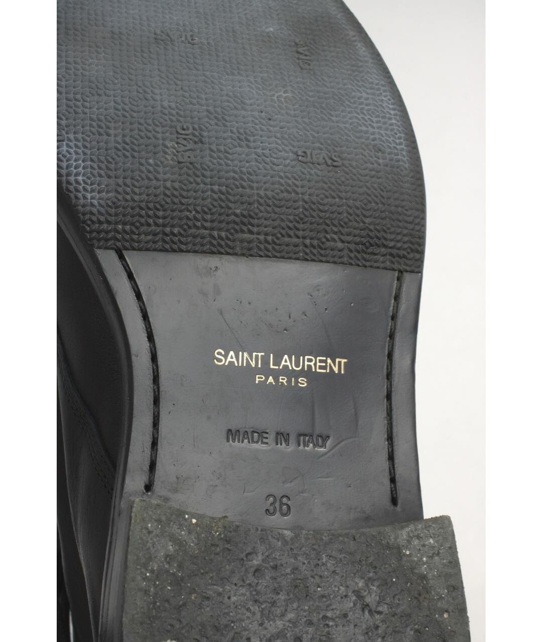SAINT LAURENT Черные кожаные ботинки, фото 6