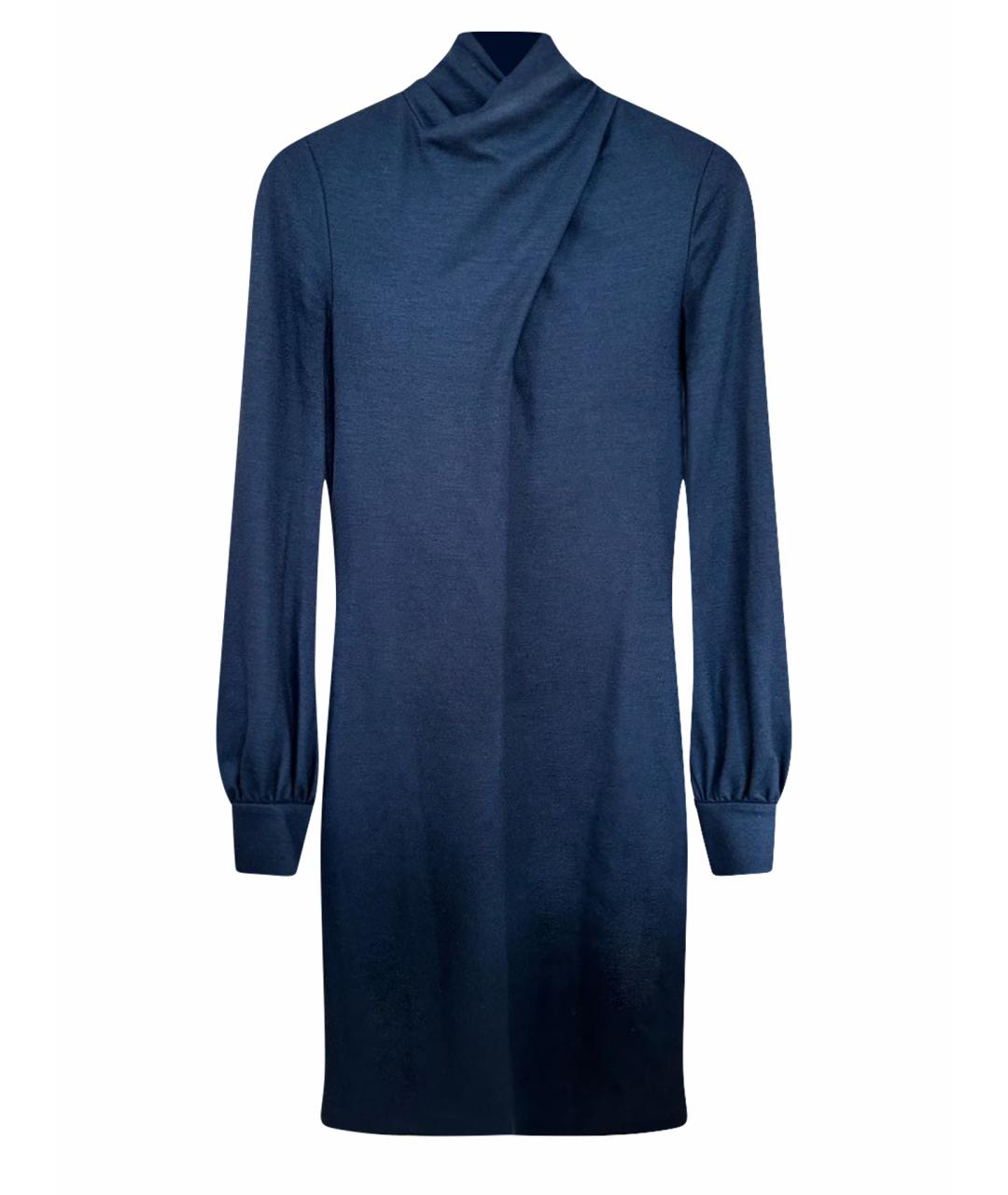 GUCCI Темно-синее шерстяное повседневное платье, фото 1