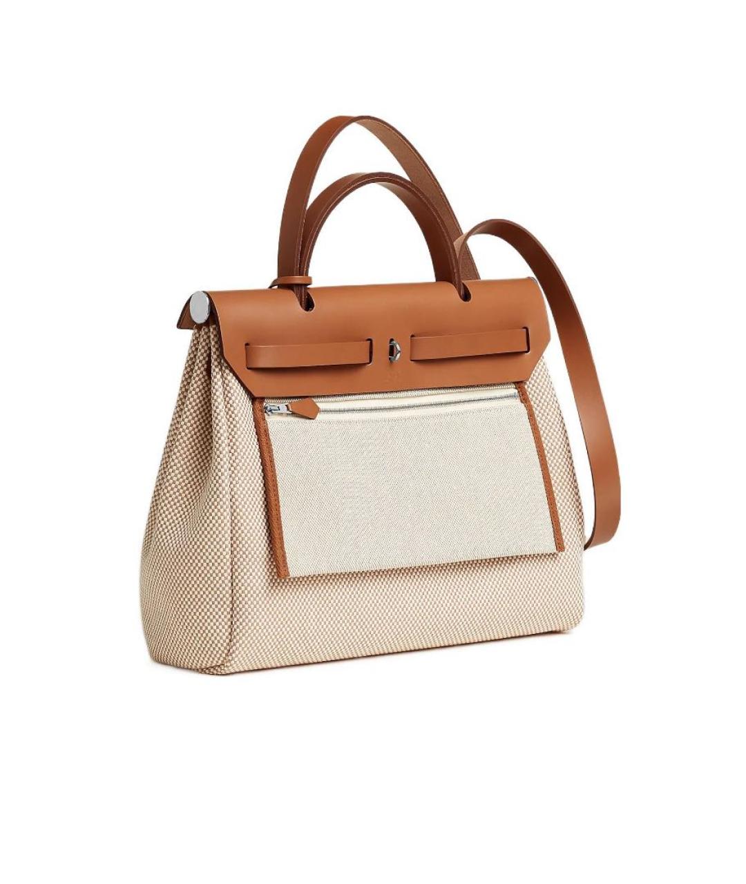 HERMES Бежевая сумка с короткими ручками, фото 2