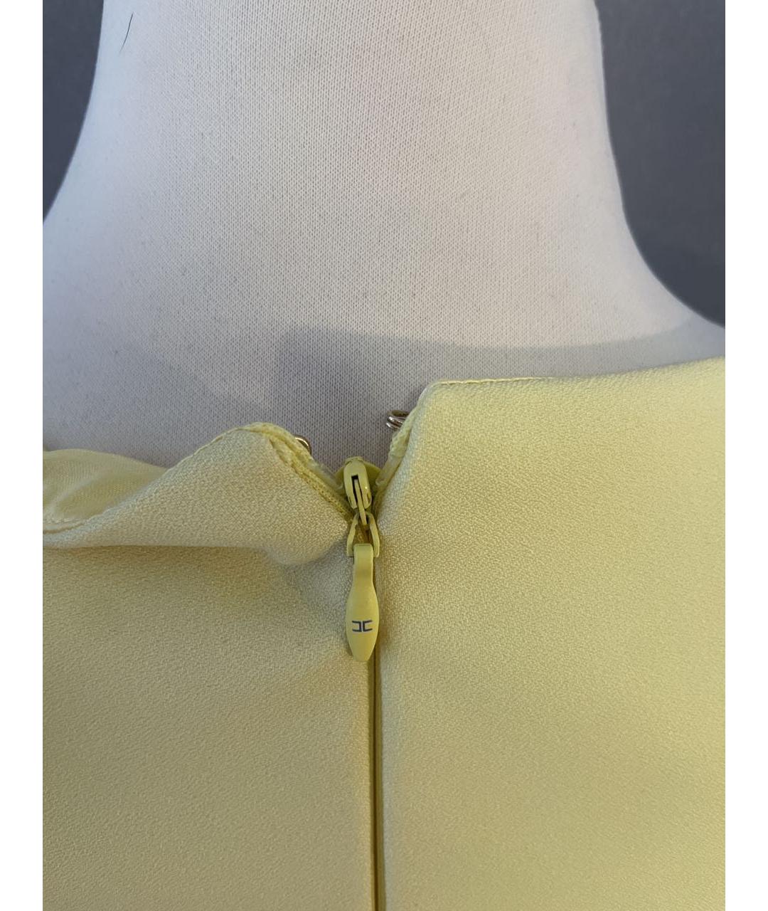 ELISABETTA FRANCHI Желтое полиэстеровое коктейльное платье, фото 6