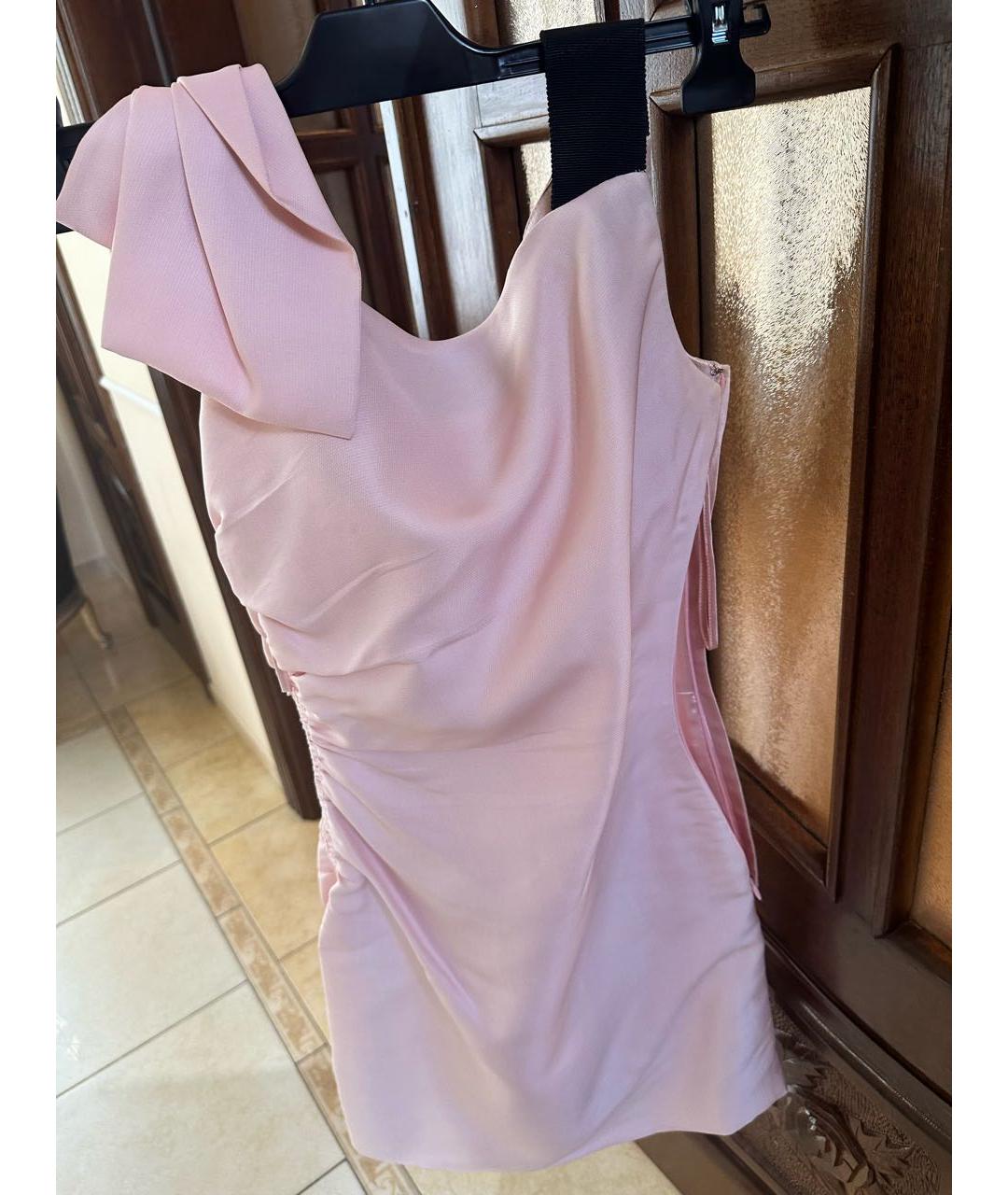 VALENTINO Розовое шелковое коктейльное платье, фото 2