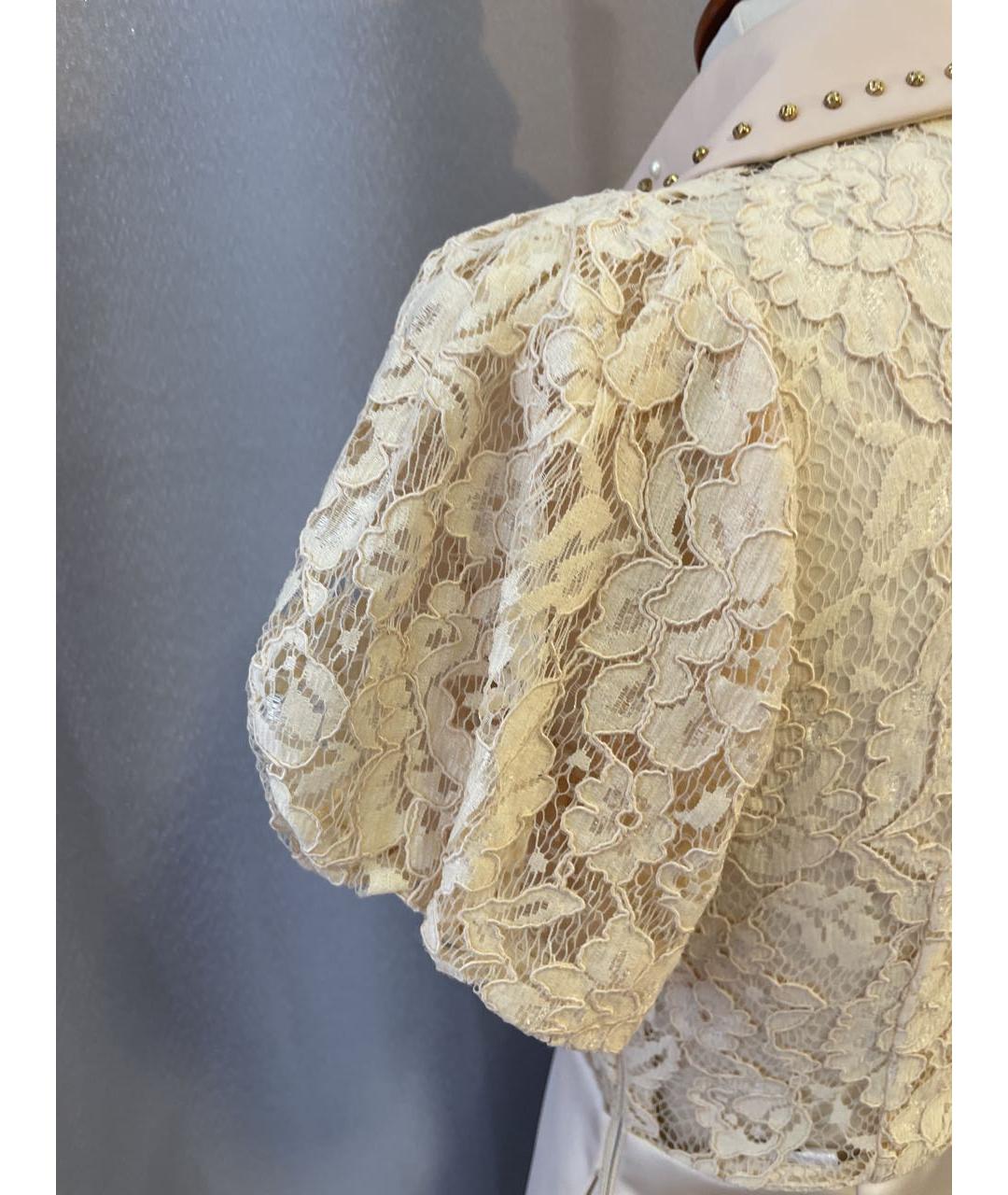 ELISABETTA FRANCHI Бежевое полиамидовое коктейльное платье, фото 8