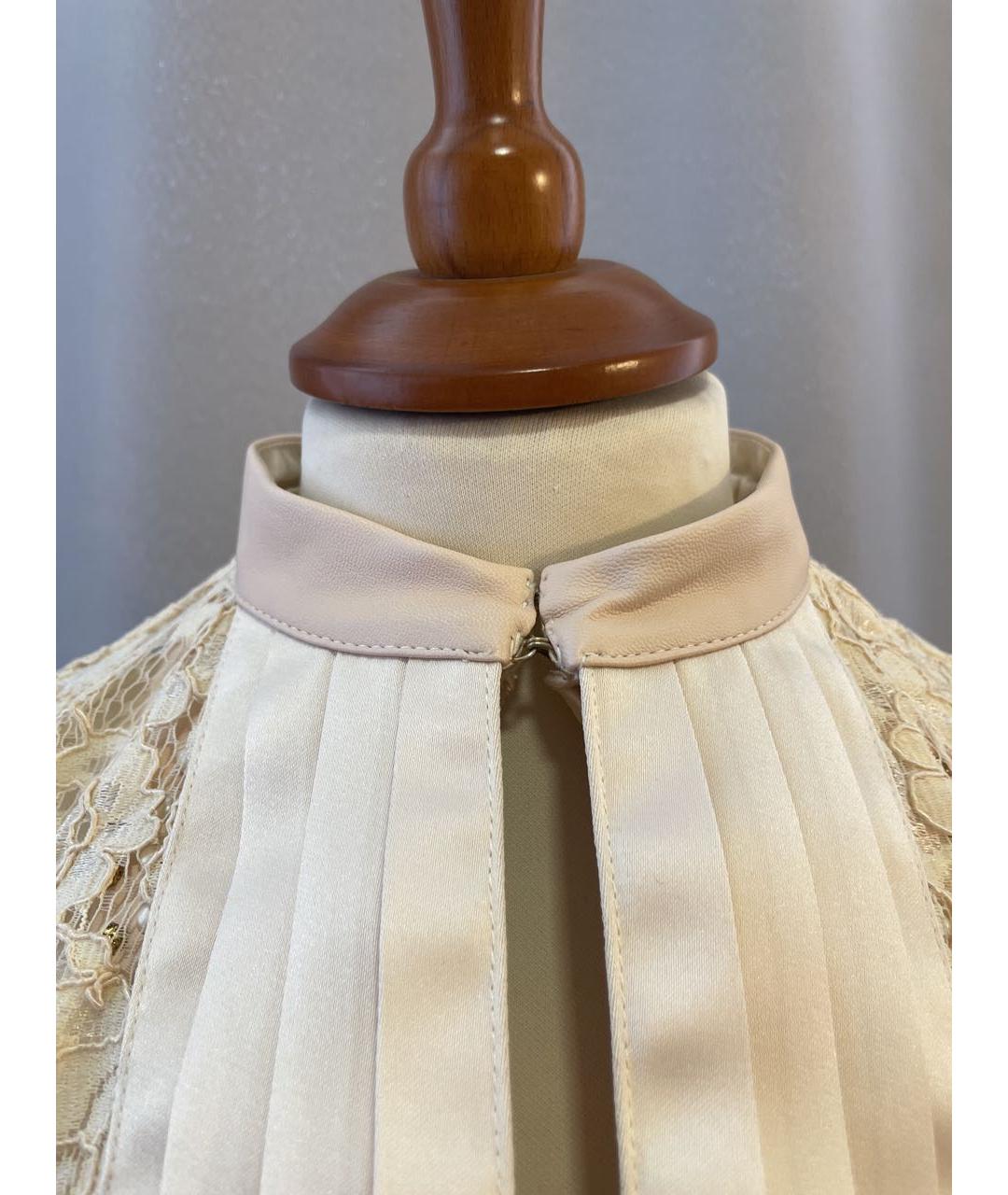 ELISABETTA FRANCHI Бежевое полиамидовое коктейльное платье, фото 6